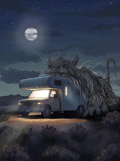 Illustration Monstre Camping Car